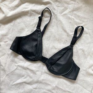 Vintage Black Leather Bra